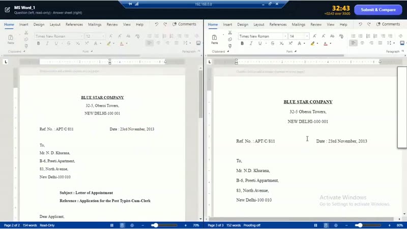 Intelligent Typing Comparison